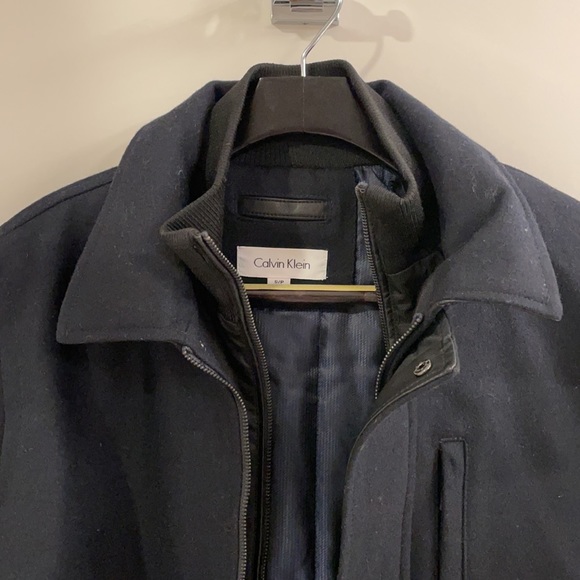 Calvin Klein Navy Winter Coat - Picture 2 of 8